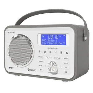 Azatom DAB FM Radio Alarm Clock Speaker Recharge Battery - Spitalfields Grey (R) - Picture 1 of 8