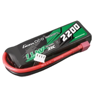 Gens Ace 35C 2200 mAh 11,1 V Airsoft Gun 3S Lipo batteria T Plug per power airsoft gun - Foto 1 di 5