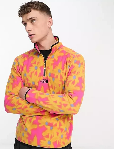 Abrigo Chaqueta Para Hombres The North TKA Glacier Center Logo 100 Vellón 1/2 Cremallera NF Nuevo Foto 1 de 1