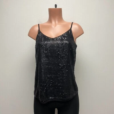 Camiseta sin mangas Joie para mujer negra Gowa lentejuelas cuello en V correa ajustable XS nueva Foto 1 de 4