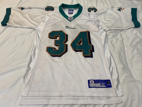 Vintage Men's Reebok NFL Miami Dolphins Ricky Williams Jersey #34 Sz M Medium Cover