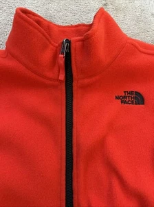 BOYS Girls THE NORTH FACE ORANGE FLEECE COAT ZIP UP SZ M MEDIUM 10 12 T7 - Picture 1 of 9