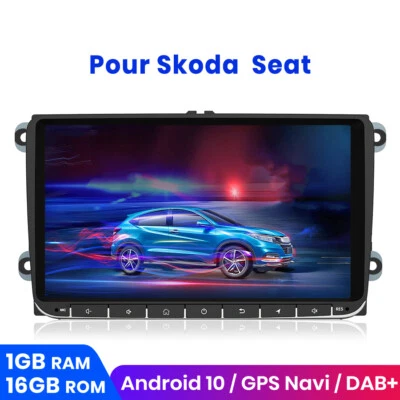 9" Android 11.0 Autoradio Pour VW Skoda Seat GPS Navi 2DIN BT FM WIFI 1+16G DAB+ - Photo 1/4