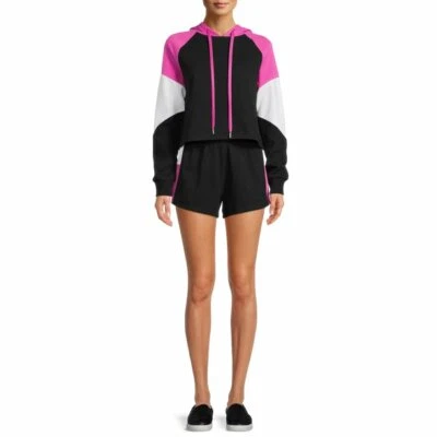 Pantalones Cortos No Boundaries Juniors Colorblock Talla 3XL Negro Rosa Blanco Cordón  Foto 1 de 2