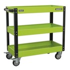 Chariot d'atelier Sealey Cx110Hv 3 niveaux robuste - vert Hi-Vis