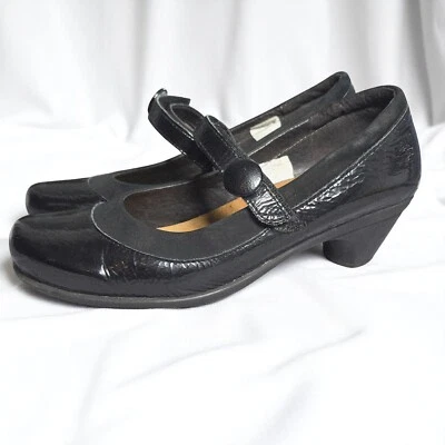 Naot Zapatos de Tacón Mary Jane de Cuero Patentado con Correa de Gancho y Bucle para Mujer 8 Negro Israel Foto 1 de 4