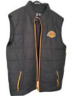 Nba Los Angeles Lakers Puffer Vest Jacket Zip Up Embroidered Logo Black Large