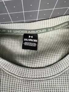 Men's Under Armour Green Long Sleeve Shirt 3XL NWOT Waffle Knit Crewneck - Picture 1 of 5