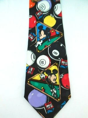 Галстук шелковый ручной работы Disney Mickey Mouse для игры в бильярд пул новинка - Изображение 1 из 4