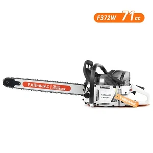 71cc 2Stroke Gasoline Chainsaw 24" Bar Powered Engine Wood Cutting Gas Chain Saw - Picture 1 of 13