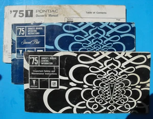 1975 PONTIAC GRAND PRIX OPERATOR OWNERS MANUAL ORIGINAL USED 3PC. - Picture 1 of 8