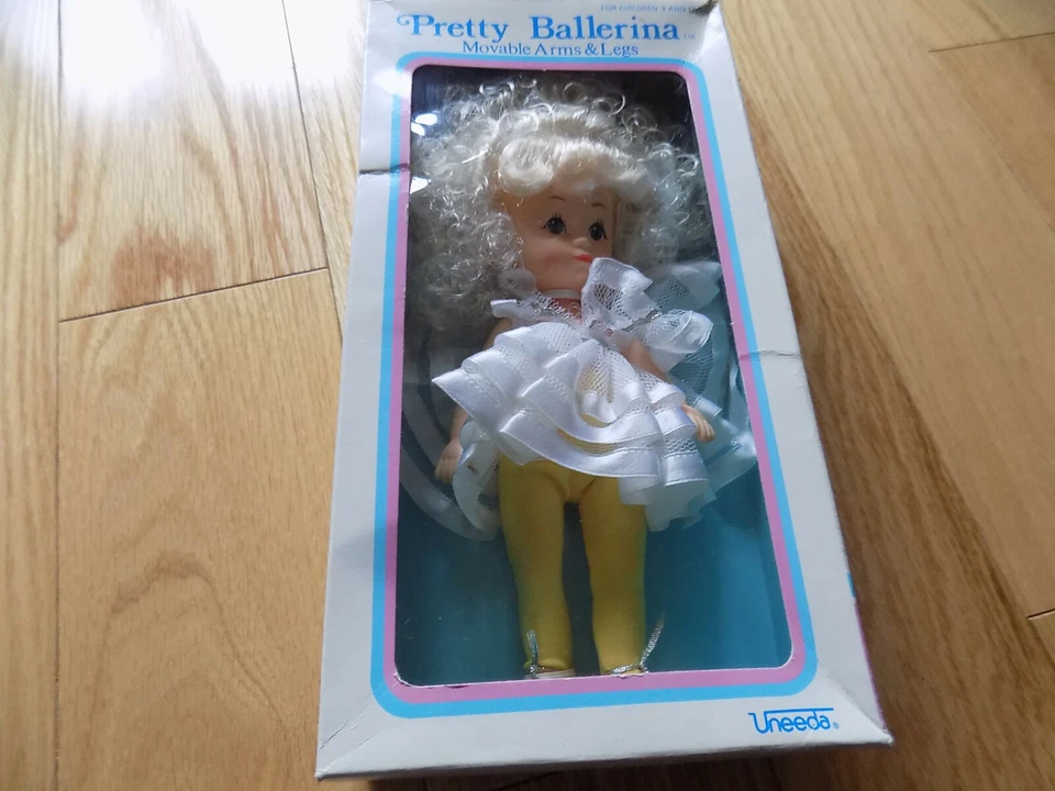 Vintage Unopened Uneeda 1986 Pretty Ballerina Doll Brown Hair Blue Eyes #71095