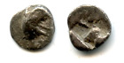 Argent grec ancien 1/4 obole ou tétartémorion, Teos, Ionie, env. 540-478 BC - il