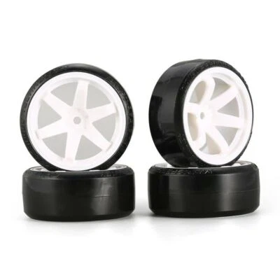 DRIFT KOMPLETT REIFEN (4 STK.) FÜR 1:10 ONROAD WEISS 6mm OFFSET # RC40902 - Bild 1 von 4