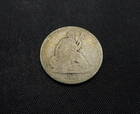 1837 Seated Liberty Silver 10c Dime - Large Date - C990 Cover