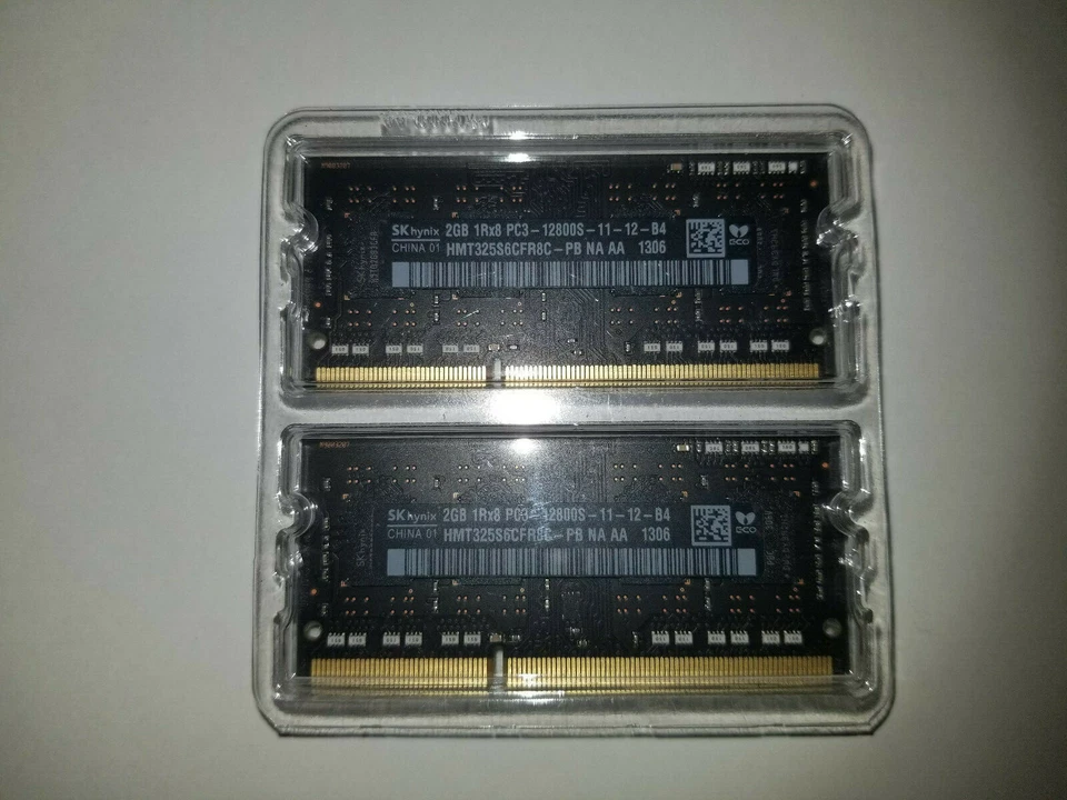 SK Hynix HMT325S6CFR8C-PB 4GB (2x2GB) PC3-12800S DDR3 1600MHz Laptop Memory RAM - Image 1 of 1