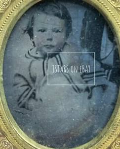 1860s SMALL CHILD LITTLE BOY TINTED CHEEKS UNIDENTIFIED DAGUERROTYPE PHOTOGRAPH - Picture 1 of 11