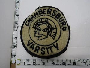 VECCHIA TOPPA VINTAGE CHAMBERSBURG VARSITY SCUOLA SUPERIORE CUCITO ARTIGIANALE - Foto 1 di 1