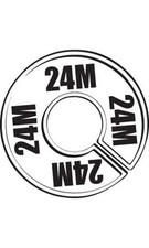 Count of 50 New 24m Round Size Dividers Black On White 28-24M
