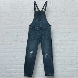 Mono vaquero desgastado de maternidad azul índigo para mujer, talla pequeña - Imagen 1 de 15