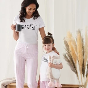 MUM & CHILD PYJAMA SET - Mama Bear/Little Bear, Kids PJs, Mother's Day, Mum Gift - Picture 1 of 5