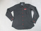 Coca Cola Shirt Womens Medium Black Button Up Long Sleeve Logo Cotton Casaul