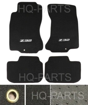 4 Pieces Black Carpet Floor Mats For 90-96 Nissan 300ZX + Z32 Logo OE Fitment - Image 1 of 2