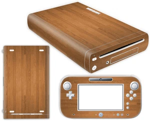 Nintendo Wii U Skin Design Foils Aufkleber Schutzfolie Set - Wood Motiv - Picture 1 of 1