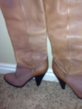 Buskens Women's Sz 9 Tan Tall Boot Made in Brazil Vintage