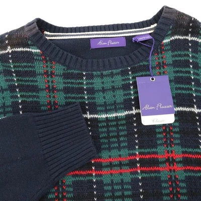 Suéter Alan River Clásico Para Hombres XL Cuadros Cuello Redondo Tejido Mezcla de Algodón NUEVO Defecto Foto 1 de 4