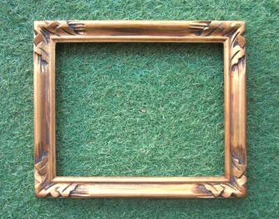 Très beau cadre ancien Format 3F en bois sculpté doré feuillure : 27,5 X 22,4 cm - Photo 1/4