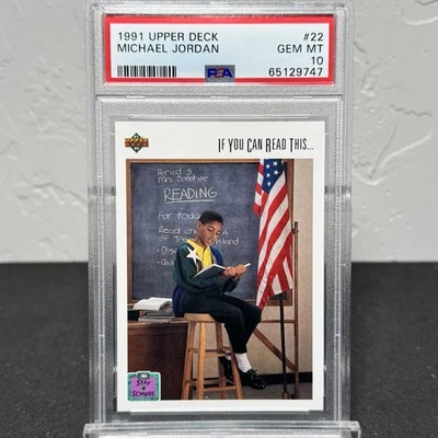 Michael Jordan 1991 Upper Deck #22 Stay In School - PSA 10 Foto 1 de 2