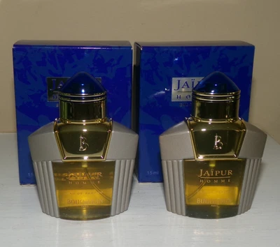 Lote de 2 eau de parfum vintage Boucheron Jaipur Homme .5 oz 15 ml tamaño de viaje Foto 1 de 4