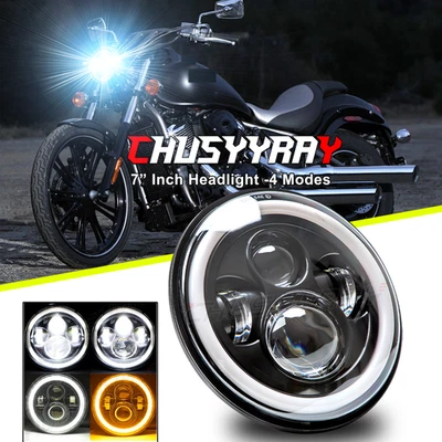 Faros LED altos/bajos para motocicleta de 7 pulgadas para Kawasaki Vulcan 900 1500 1600 personalizados Foto 1 de 4