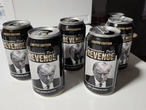 5 President Donald Trump Empty Beer Cans Conservative Dad's Revenge Mug Shot - Picture 1 of 1