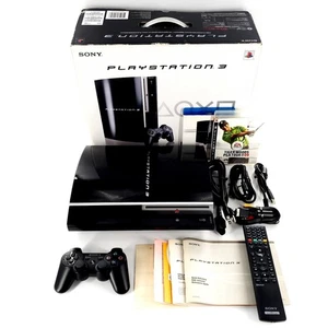 Sony PlayStation 3 80GB Console CECHK01 Black Complete In Box Near Pristine - Picture 1 of 22