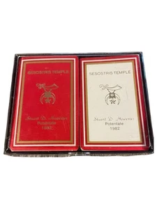 Vintage Double Deck Playing Cards ‘Sesostris Temple Stuart D. Howerter’ Gemāco - Picture 1 of 3