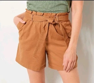 Candace Cameron Bure Damen LP braun Gürtel Paperbag Hüftshorts neu ohne Etikett - Bild 1 von 5