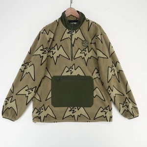 Airblaster Landform Fleece Pullover Mens Large Tan Outdoor Hiking Ski AOP - Picture 1 of 10