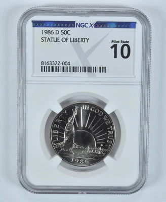 1986-D Statue Of Liberty Commemorative Half Dollar MS 10 NGC X NGCX - Image 1 of 4