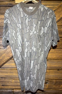 Vintage Duck Bay Shirt Mens XL Green Brown Trebark Camo Single Stitch Hunt 90s - Picture 1 of 9