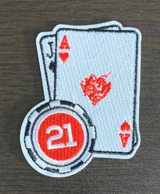 21 игральная карта Ace Jack & Chip вышитая утюгом нашивка - Изображение 1 из 4