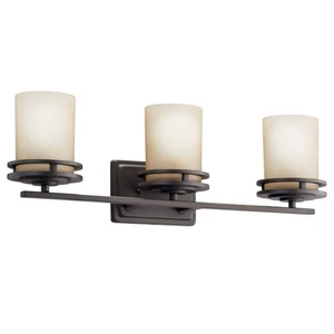 KICHLER Hendrik 24 in 3-Light Olde Bronze Contemporary Bathroom Vanity Light - Picture 1 of 3