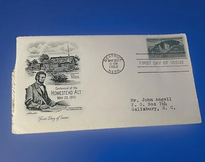 CENTENNIAL OF THE HOMESTEAD ACT FIRST DAY OF ISSUE STAMP ABRAHAM LINCOLN - Image 1 of 4