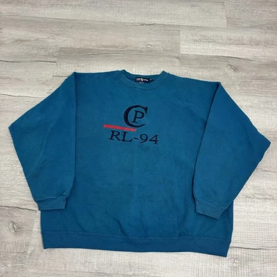 Pullover Ralph Lauren Teal RL-94 de Colección Años 90 Cuello Redondo Hecho en EE. UU. Para Hombres 2XL Foto 1 de 4