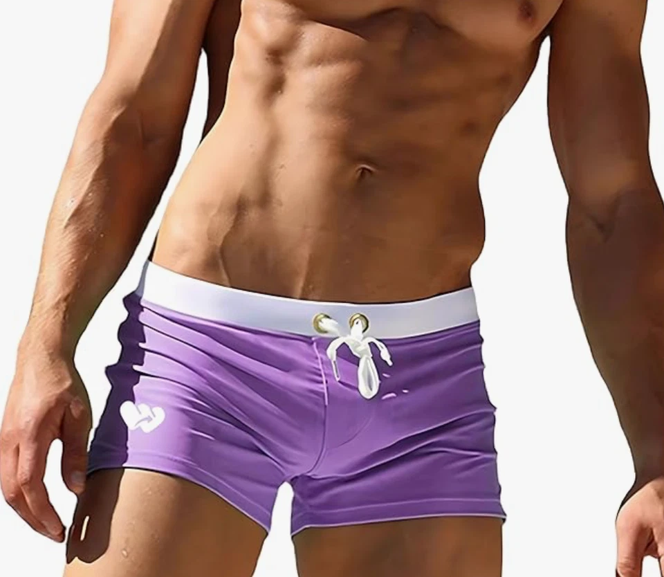 Sexy bañador para hombre con bolsillo de secado rápido para resorts ropa de playa suave para nadar Foto 1 de 2