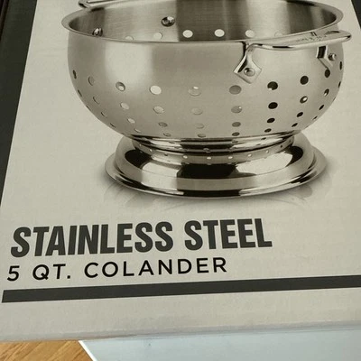ALL-CLAD Classic Stainless Steel 5 Qt Colander Strainer NIB - Image 1 of 4
