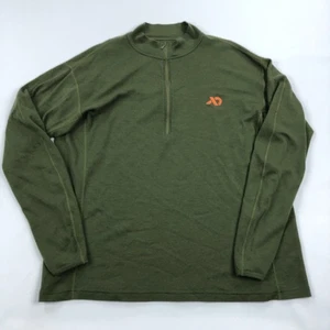 First Lite Chama Pullover Mens XL Green Midweight 1/4 Zip Merino Wool - Picture 1 of 13
