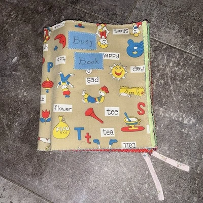 Vintage Handmade Childs Busy Book Cloth Learning Activity Book 70s Church - Image 1 of 4