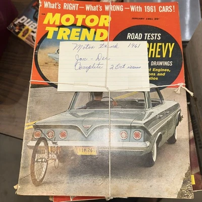 Lot of 12 MOTOR TREND Automotive Magazine 1961 Full Year January - December - Image 1 of 4